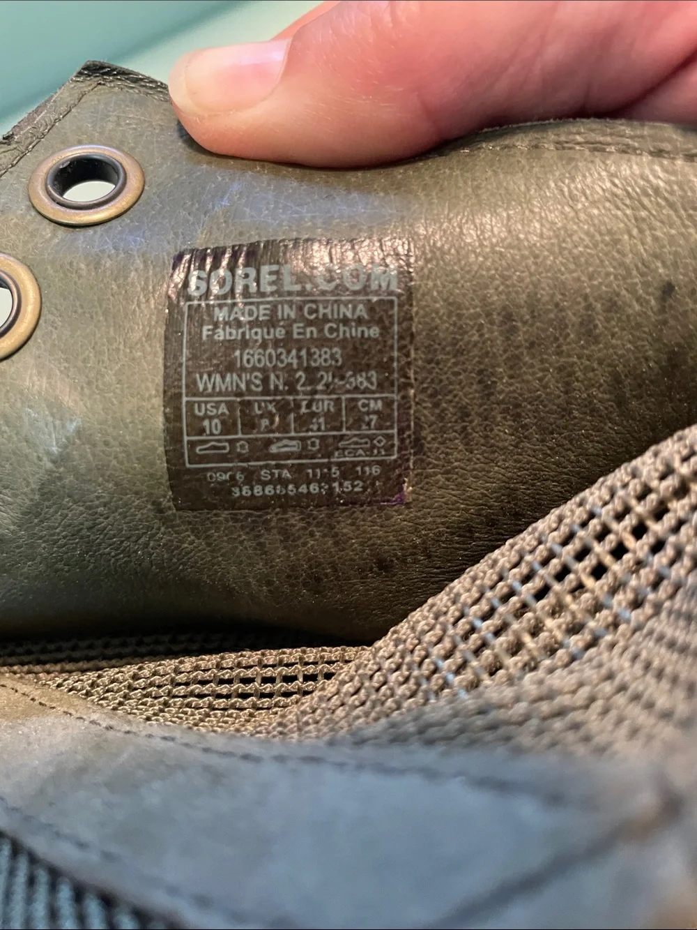 Sorel Wedge Peep-Toe Mesh Ankle Boots - Olive Green